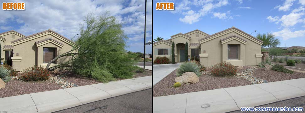 Before & After, Palo Verde storm damage in north Phoenix, 85024